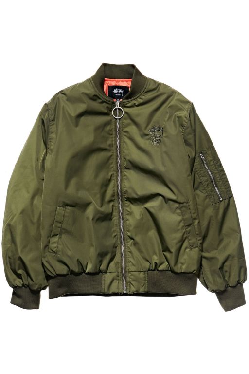 Stussy Womens Stock Bomber Jackets Green - VIYOJ2648